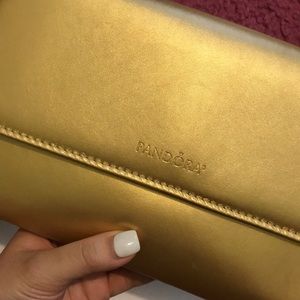 NEW Pandora Gold Clutch & Dustbag